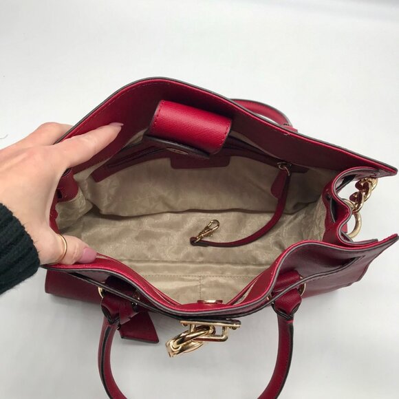Michael Kors Red Saffiano Leather Hamilton Tote - Picture 10 of 10